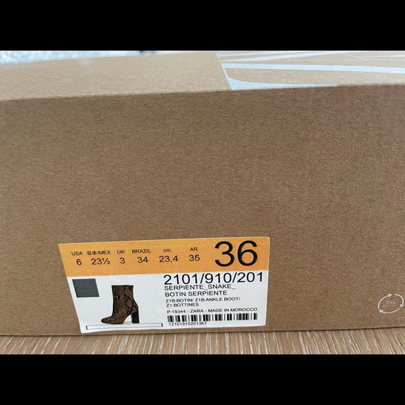 ZARA ANIMAL PRINT LEATHER BOOTS - Picture 7 of 15